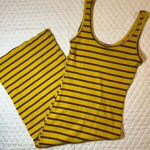 Women's Yellow & Blue Striped Racerback Y2K body con Dress